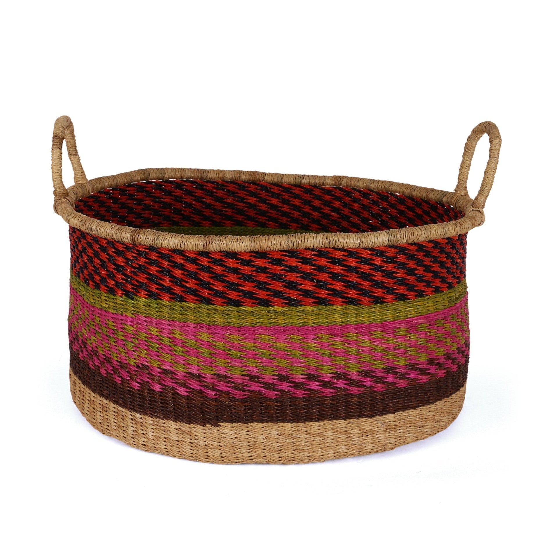 BEEDU: Large Pink, Red and Green Floor Storage Basket
