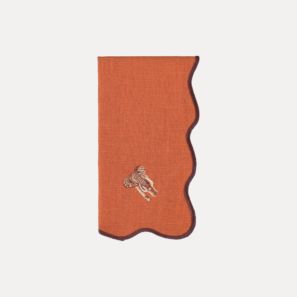 Terracotta Jungle Napkin, Elephant