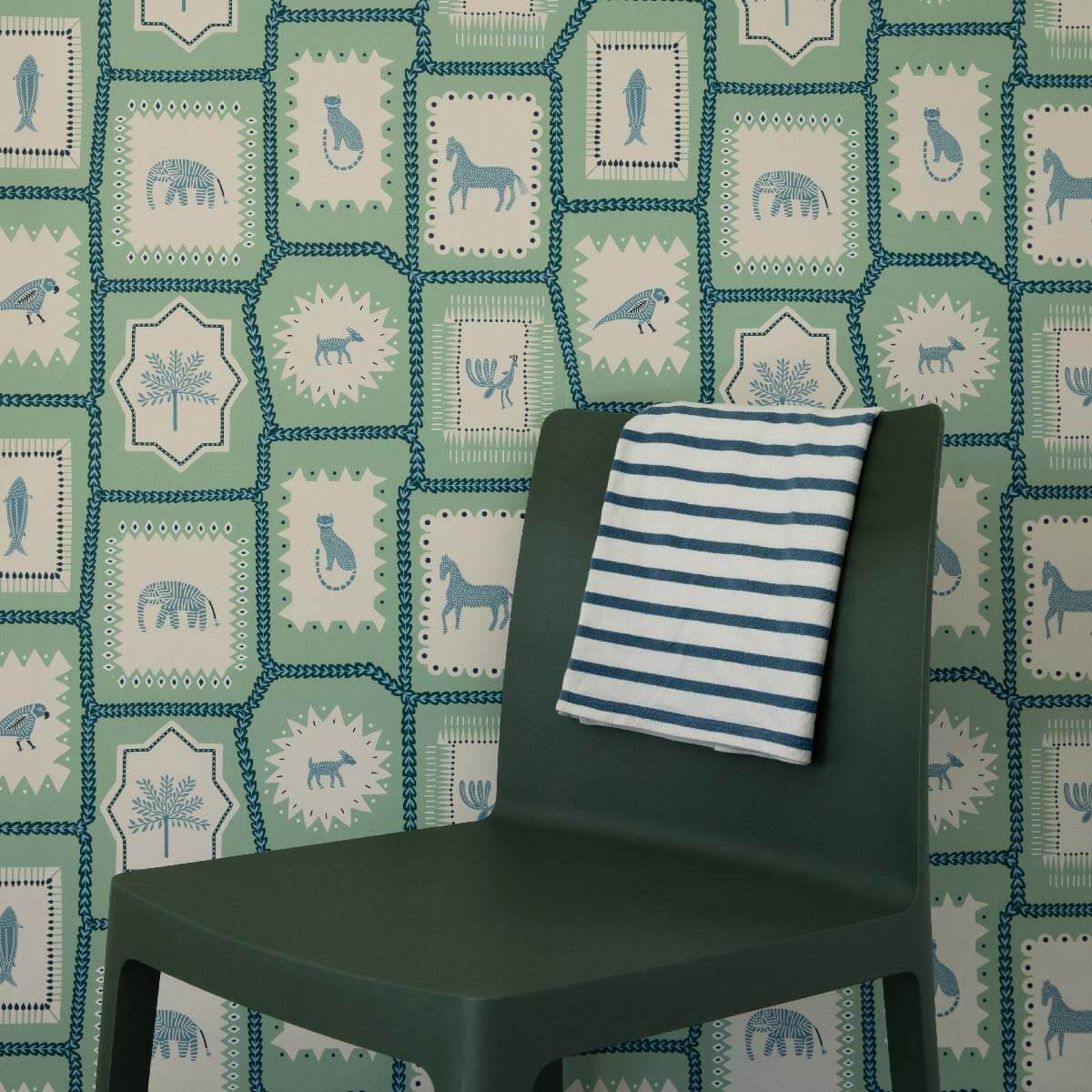 Folk Tales Wallpaper - Pistachio-