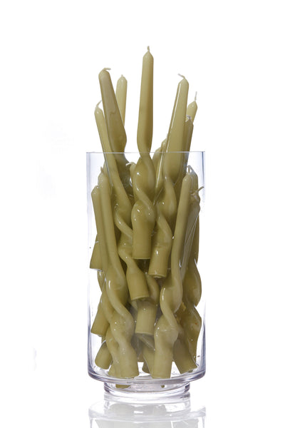 Twisted Taper Candle | Leaf Green