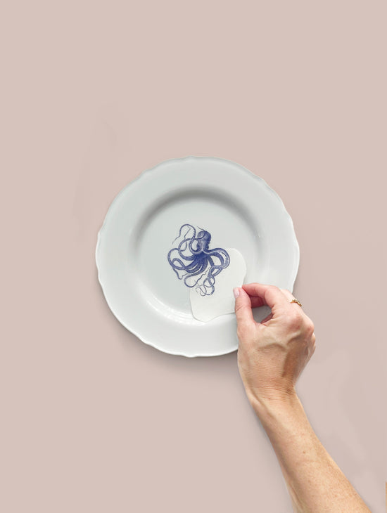 Vintage Ink Octopus DIY Plate Sticker Decoration