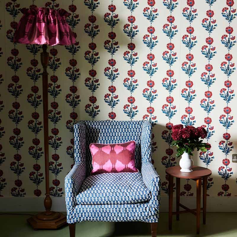 Lampshade Flirty Skirt Ikat Diamond Claret Pink