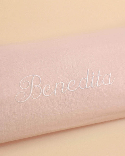 Personalised Baby Pink Bolster Pillow