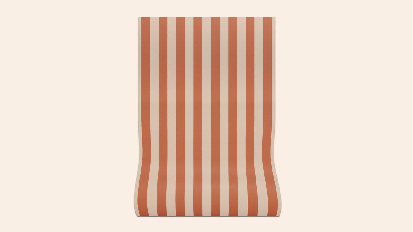 Sonia Stripe Wallpaper, Ginger, Roll