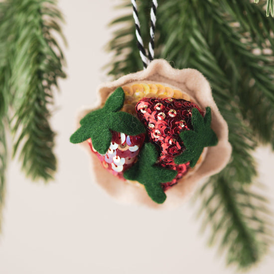 The Super Strawberry Tart Sequin Hanging Decoration