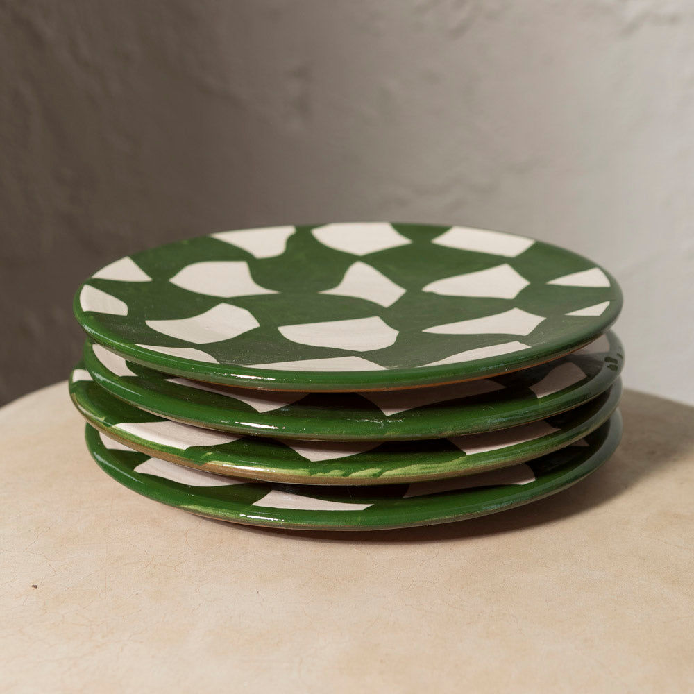 Green Chequered Fez Plate