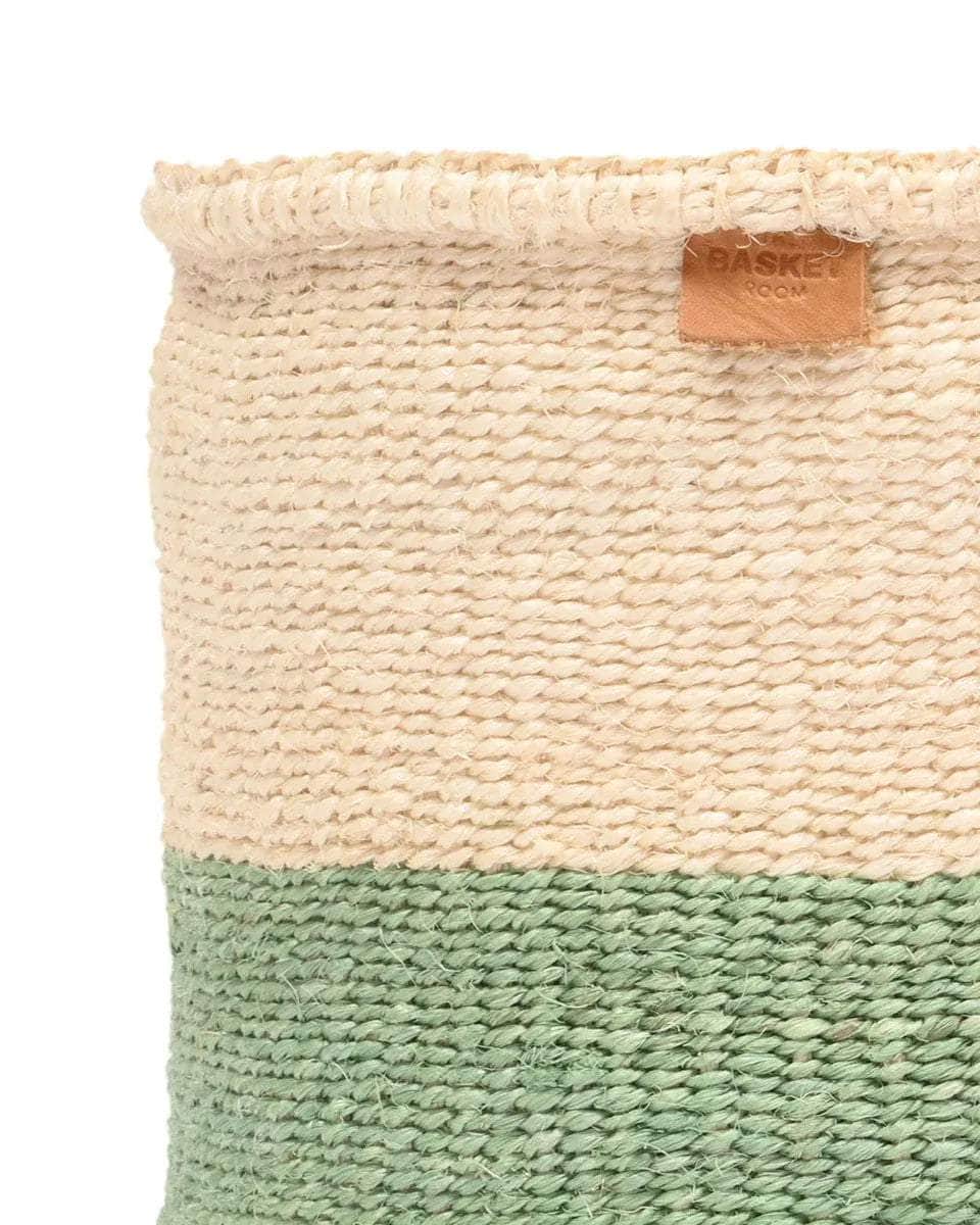 WILAYA: Green Colour Block Woven Basket