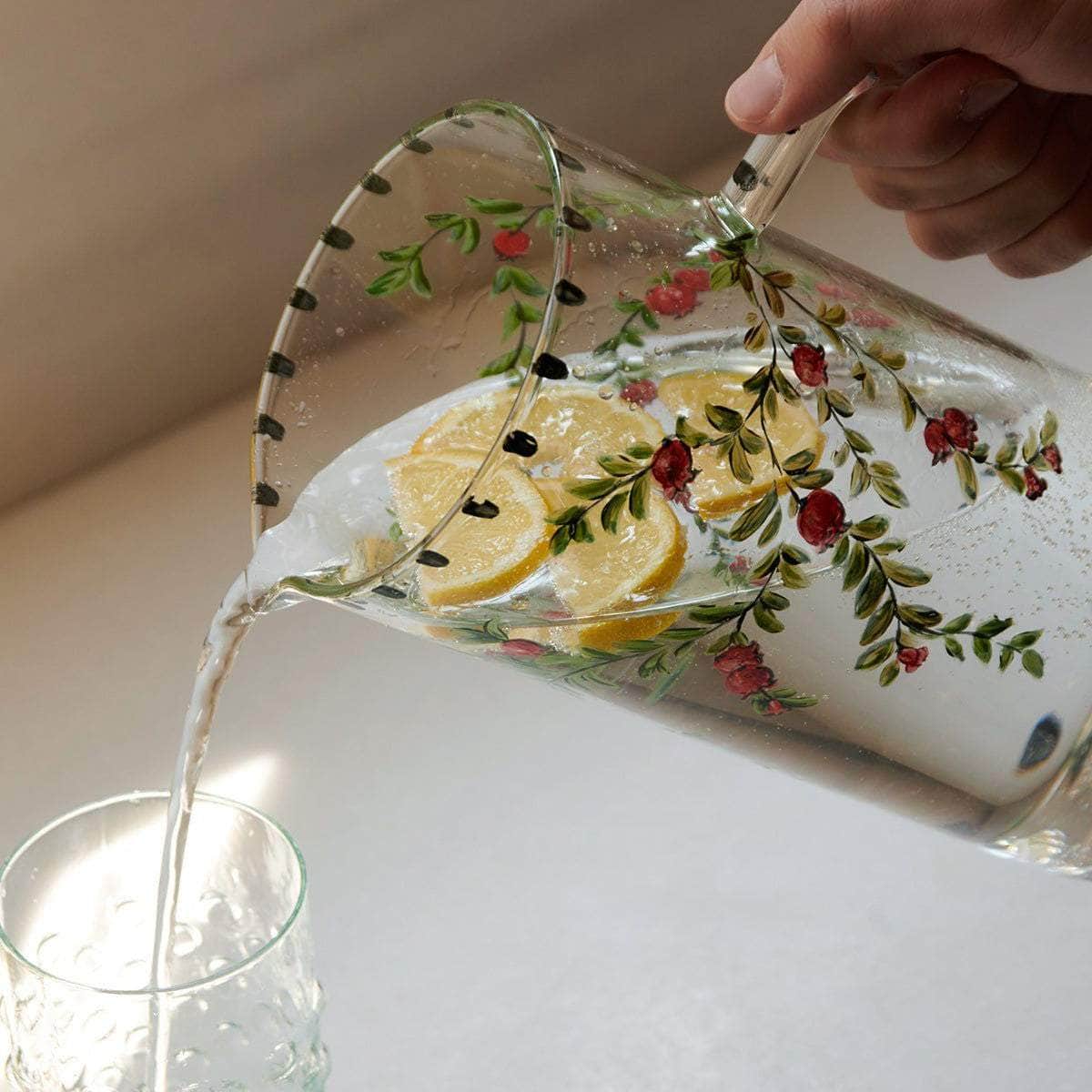 Hand-Painted Pomegranate Jug