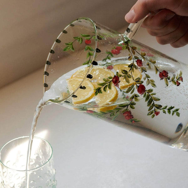 Hand-Painted Pomegranate Jug