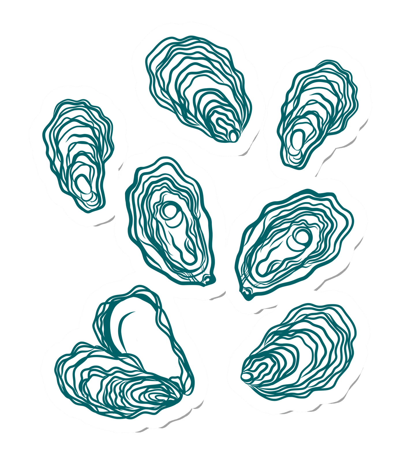 Oysters Set - Teal DIY Plate Sticker Decoration