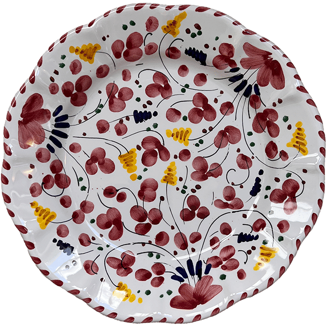 Deruta Plate 25 cm Bordeaux