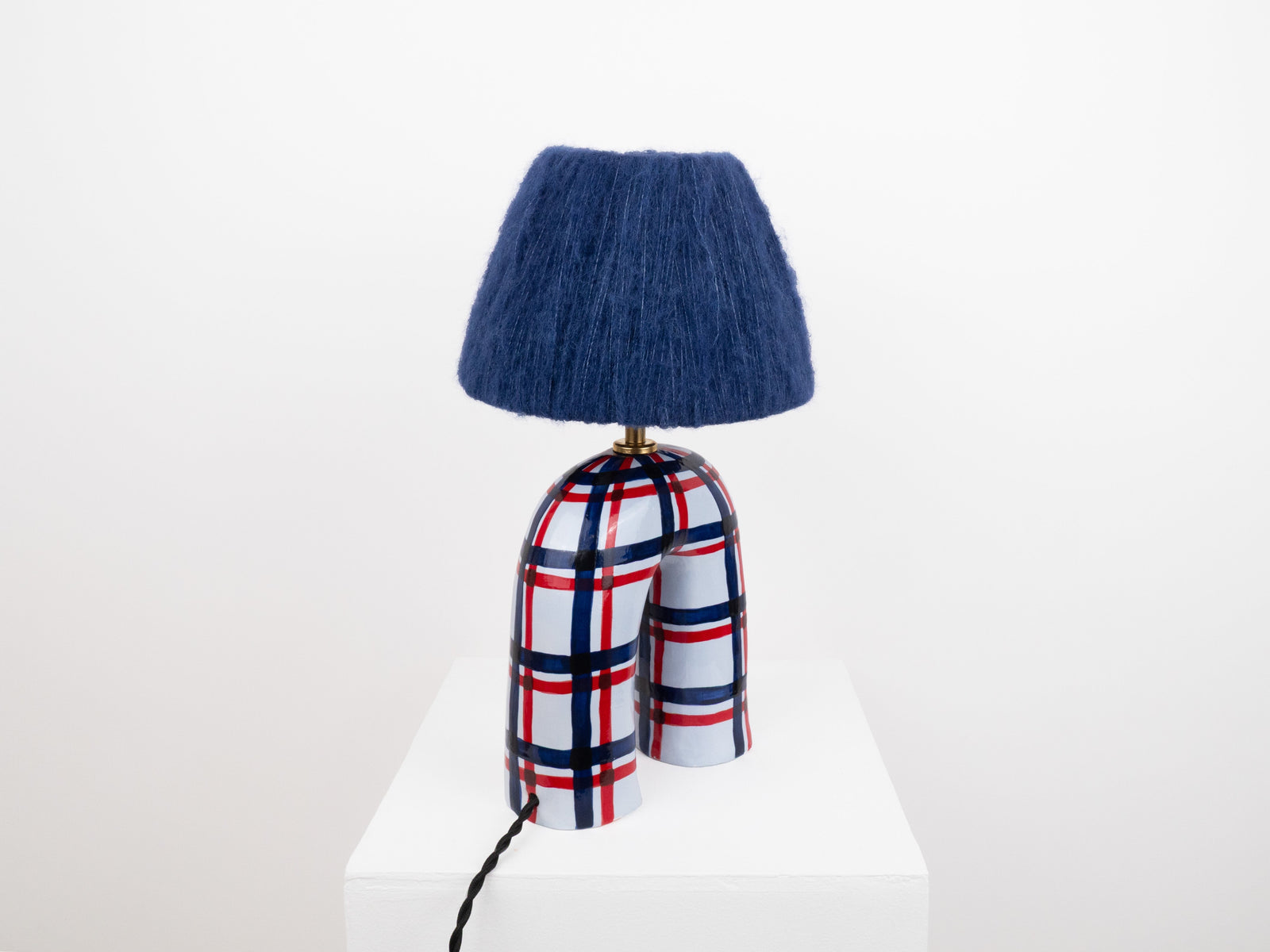 'You' Table Lamp - Blue Gingham