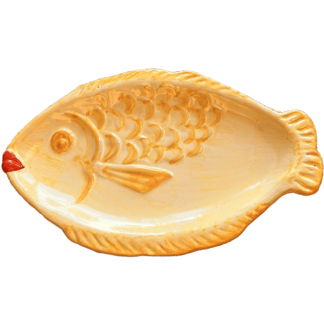 Baci Fish Platter 35 cm Yellow