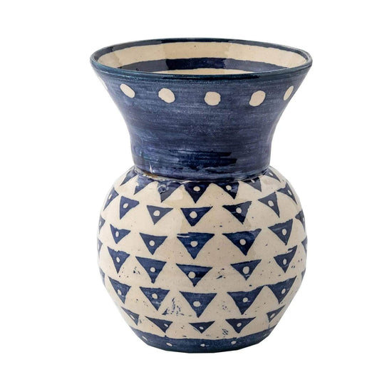 Double Layer Arrow Dots Vase Indigo