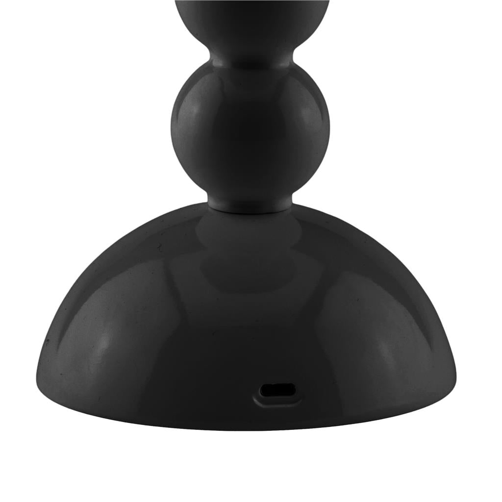 Black Lacquer Rechargeable Bobbin LED Lamp
