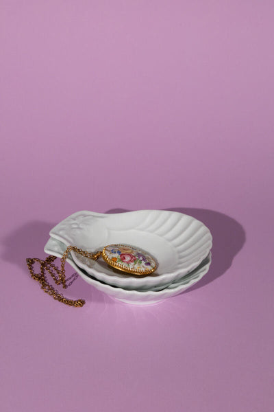Vintage French Shell Dish by Porcelaine Du Reussy