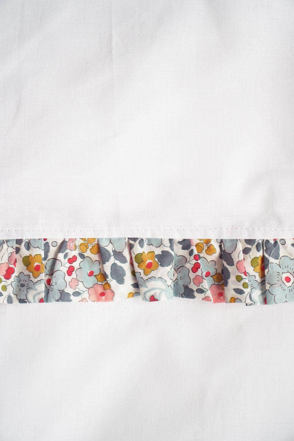 Frill Edge White Bedding Made With Liberty Fabric Betsy Grey