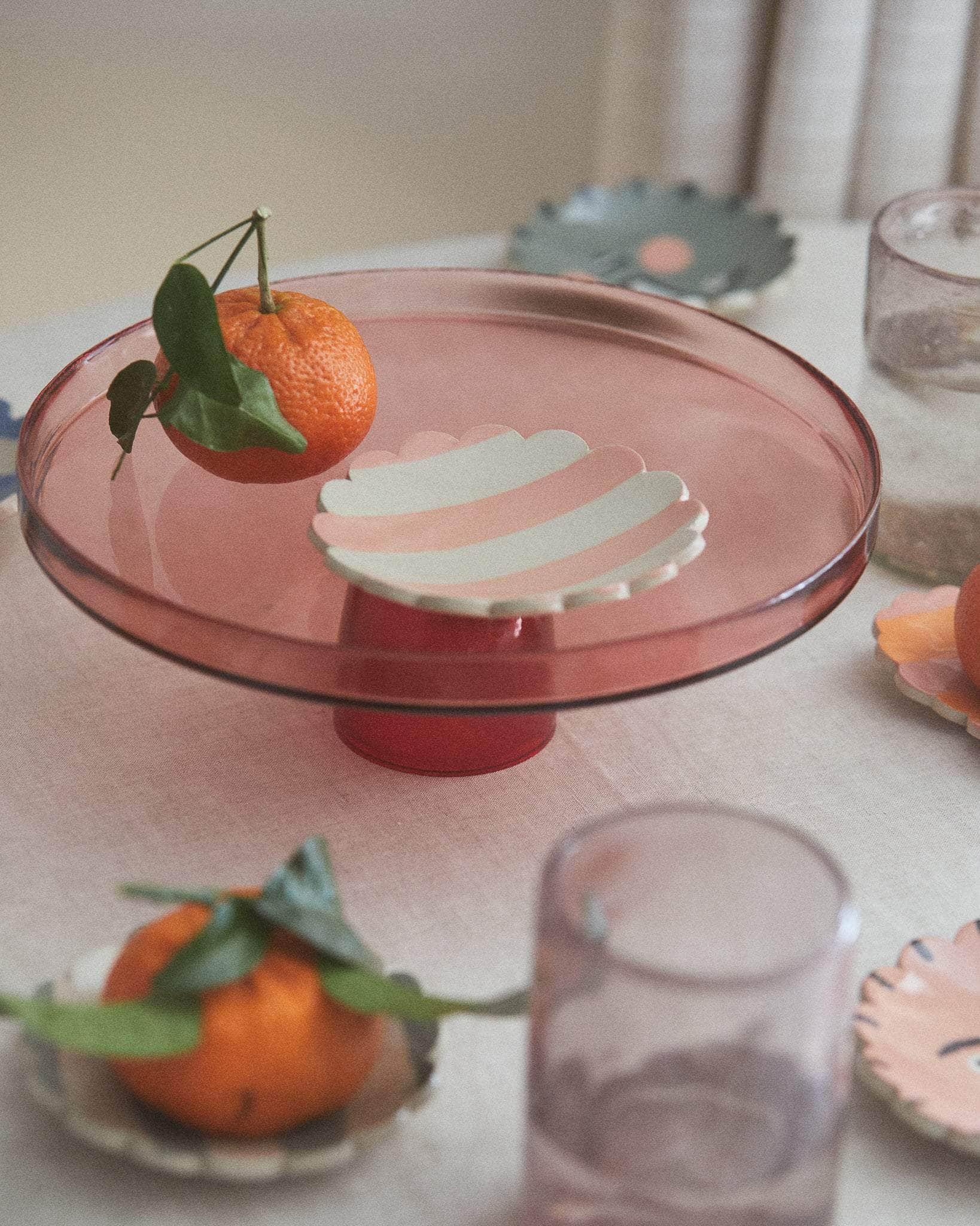 Duci Striped Trinket Dish Pink