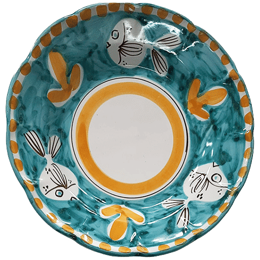 Amalfi Pasta Plate 25cm Green Fish