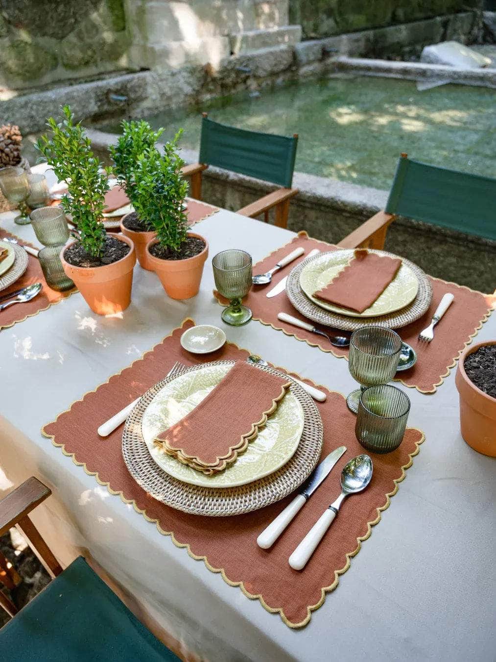 Aurora Placemat, Terracotta with Yellow