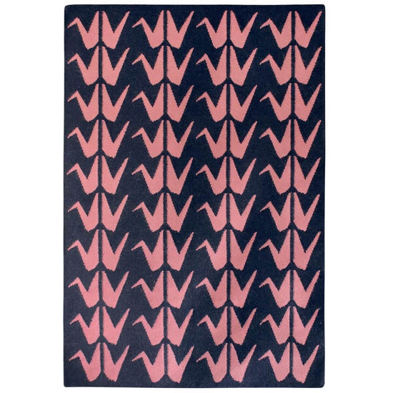 Crane Flatweave Rug - Blue and Pink