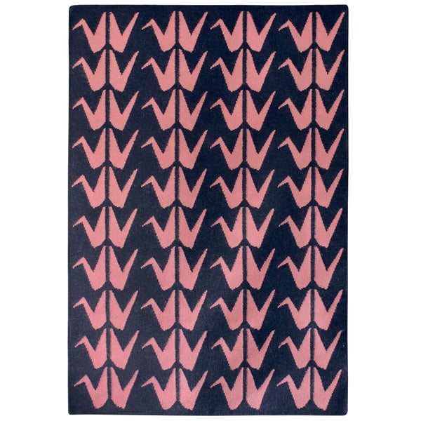 Crane Flatweave Rug - Blue and Pink