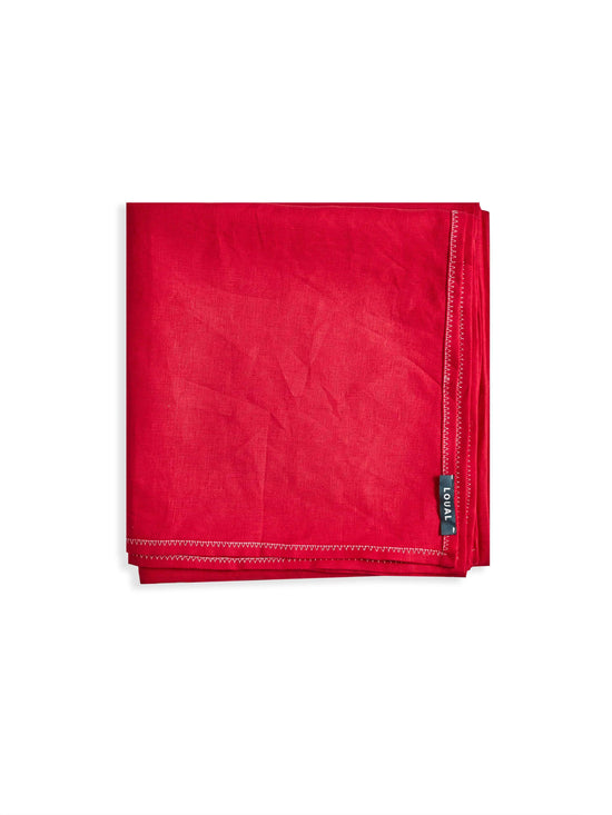 Irish Linen Large Towel - Red