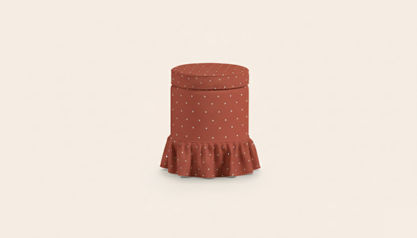Aurora Footstool, Red Velvet