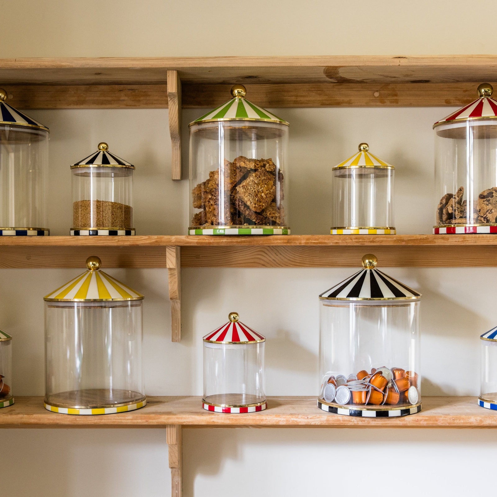 Circus Storage Jar | Yellow and White