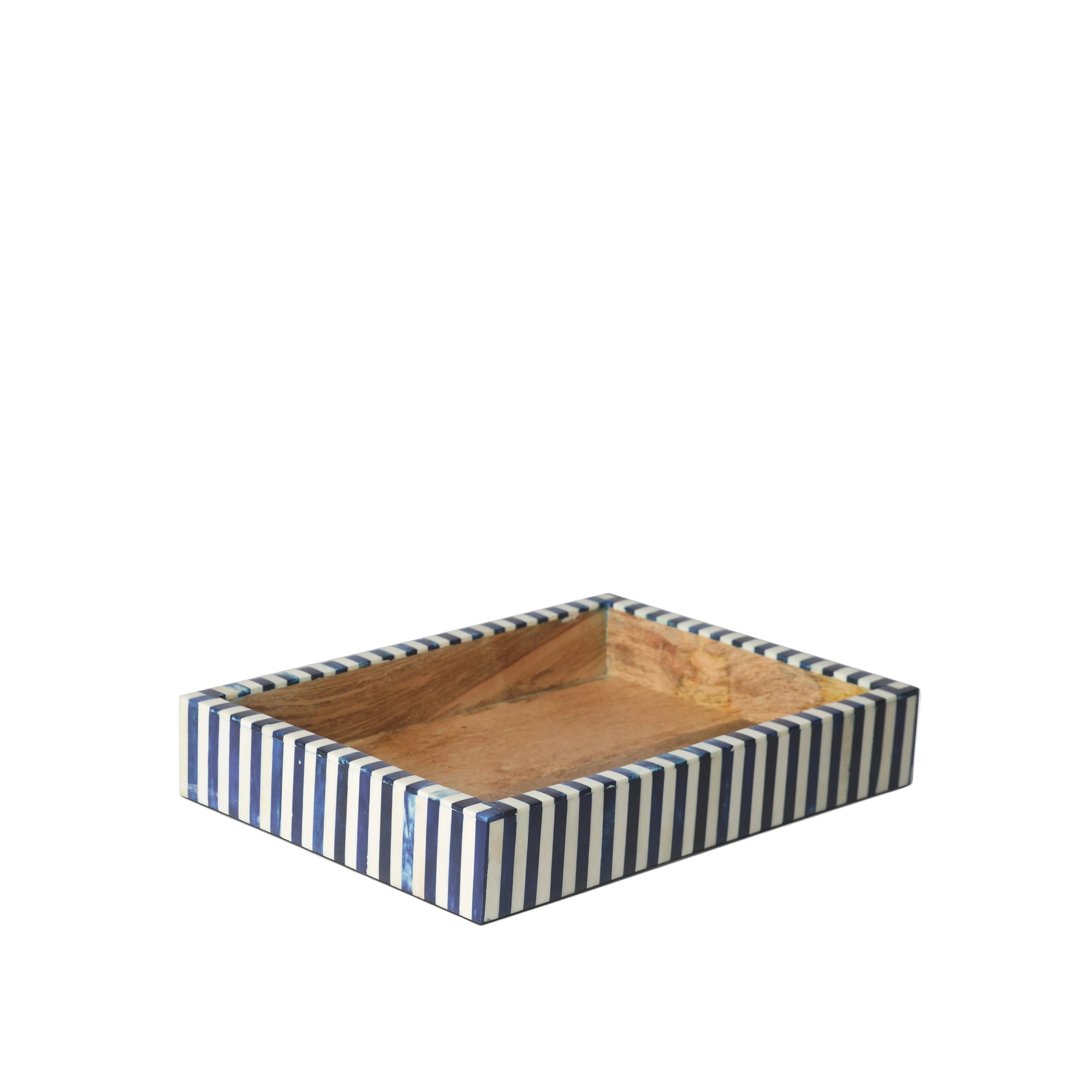 Rectangular Inlay Tray | Small | Blue | Striped