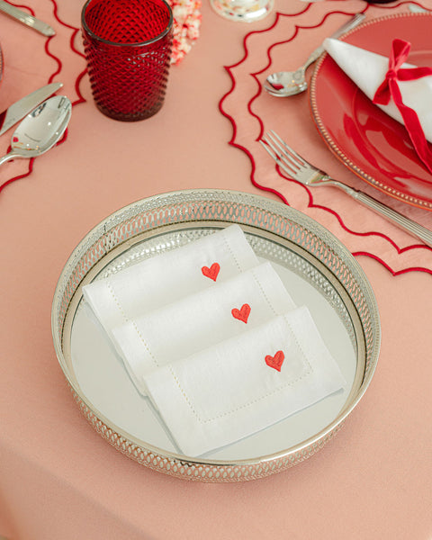 Round Silver Tray with Mirror