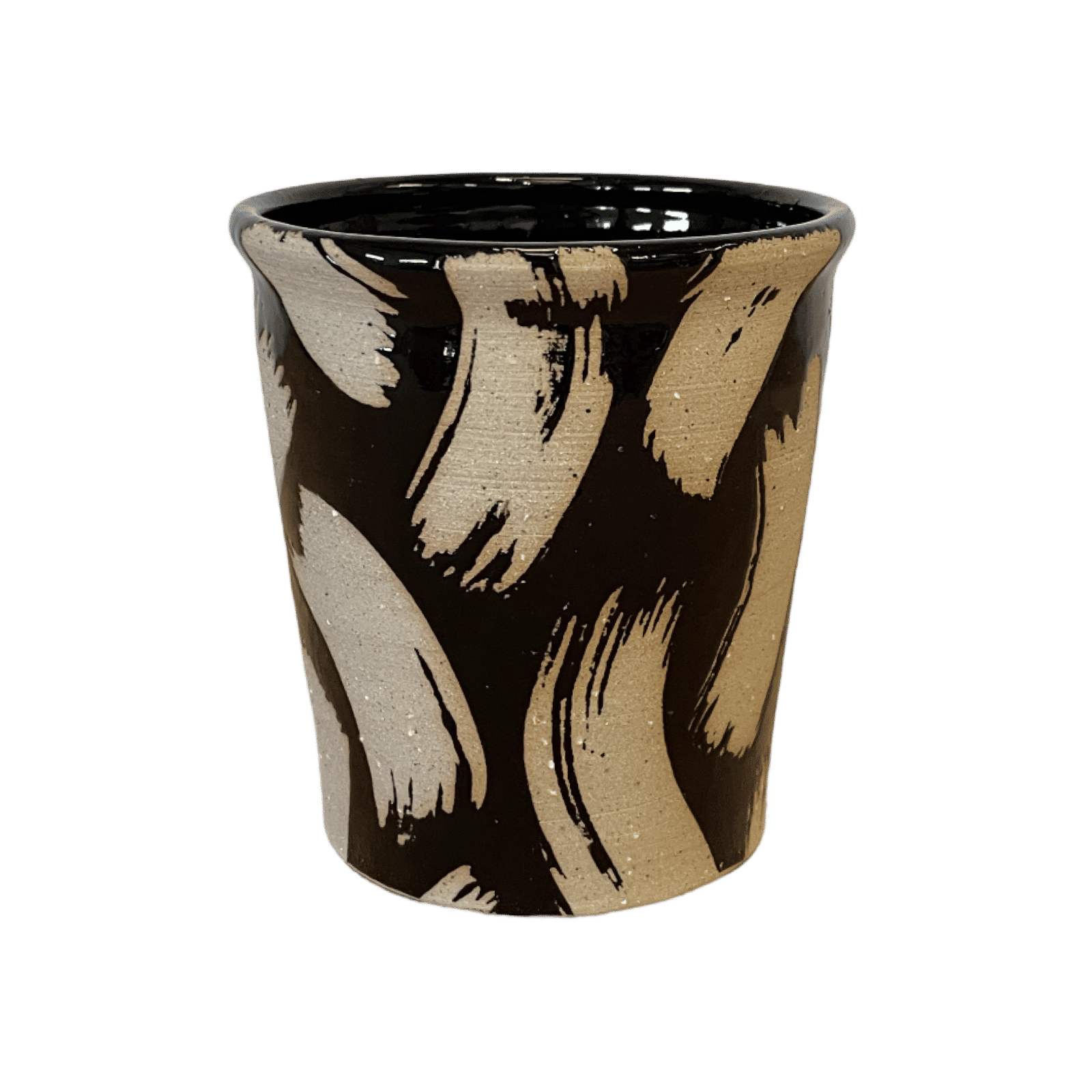 Brush Stroke Pot Black