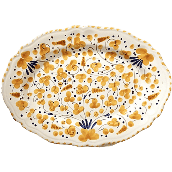 Deruta Oval Platter, Ochre - 32cm