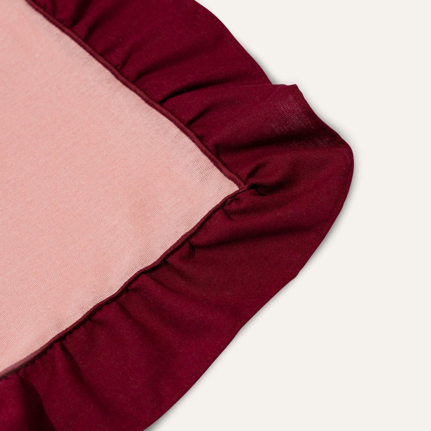 Placemats Set (2) Ruffle Cherry/Rose