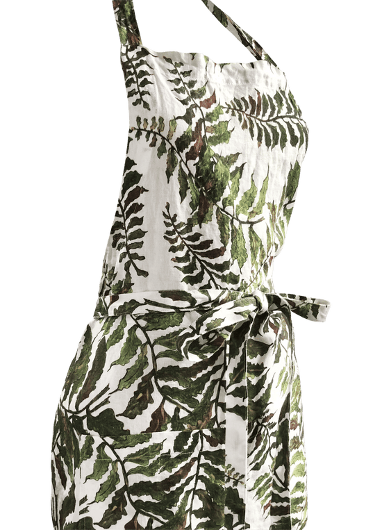 Fern Printed Linen Apron
