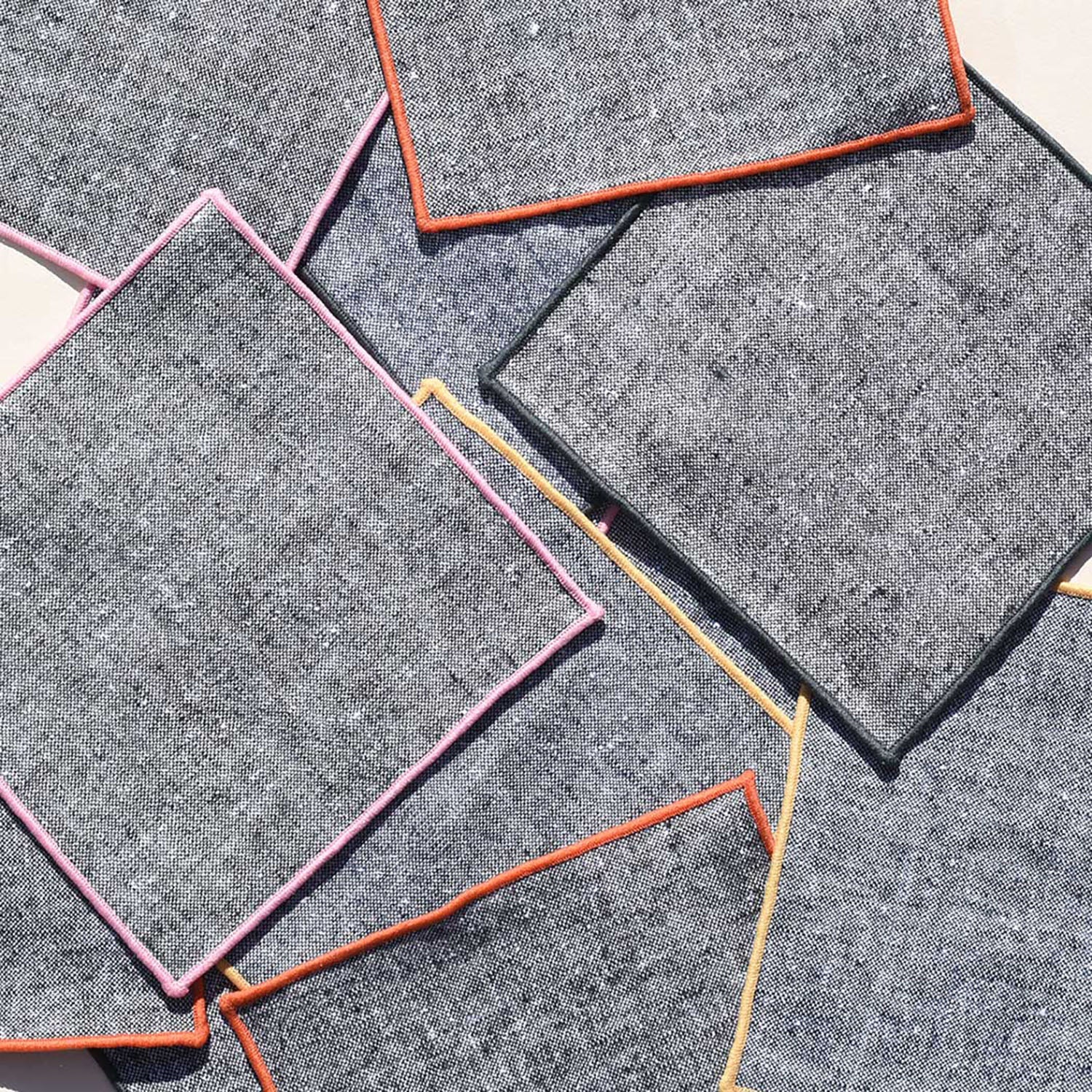 Rainbow Chambray Cocktail Napkins | Set of 4
