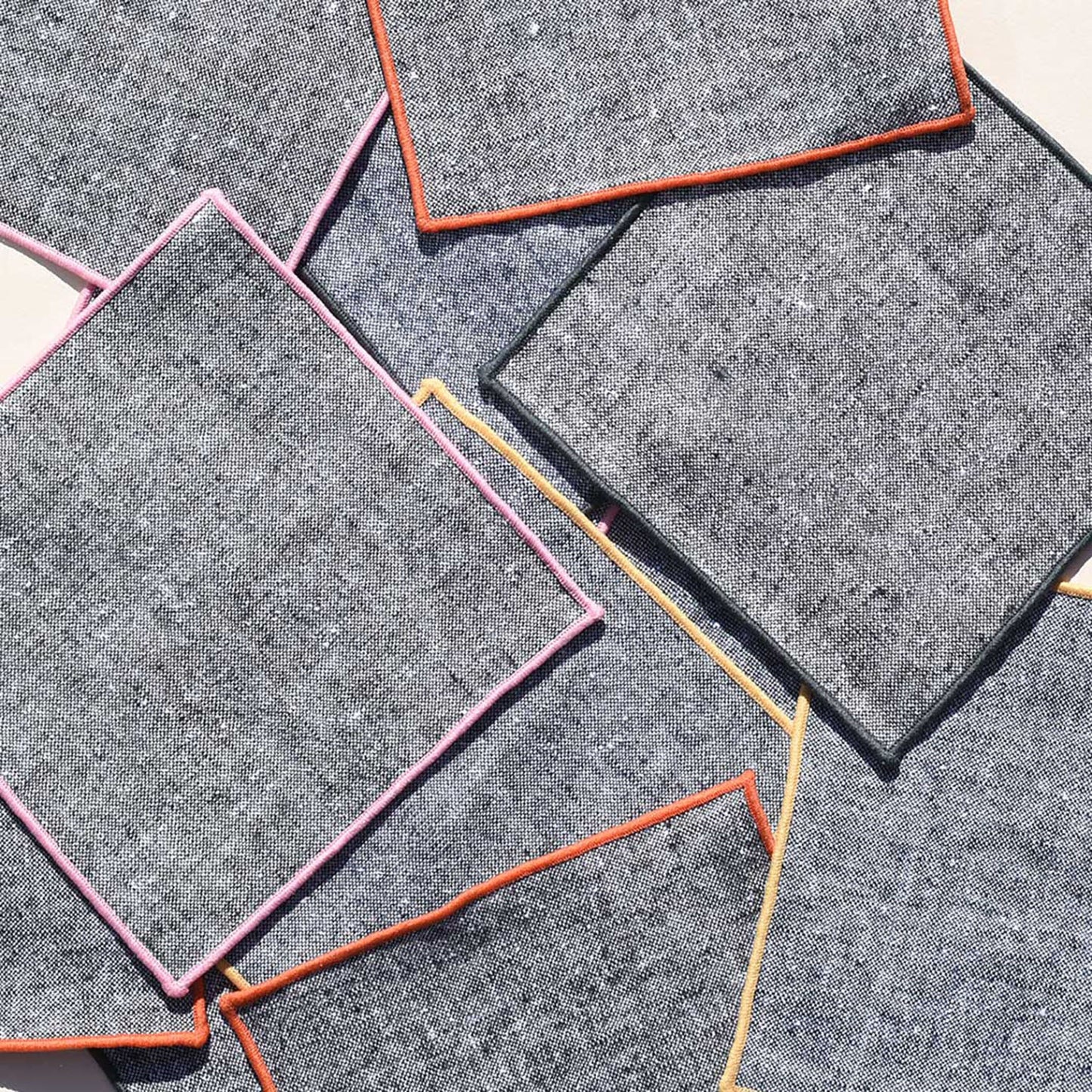 Rainbow Chambray Cocktail Napkins | Set of 4