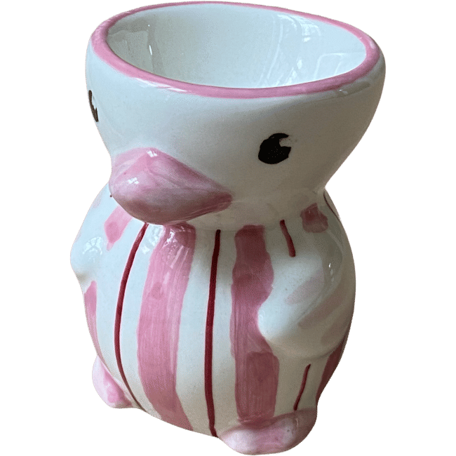 Pink Striped Chick Egg Cup
