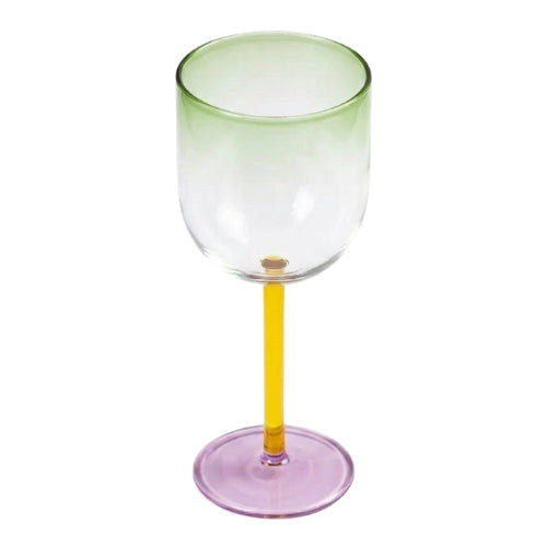 Color Pop Wine Glass - Green,  3 x 7 Inches - Set of 2)