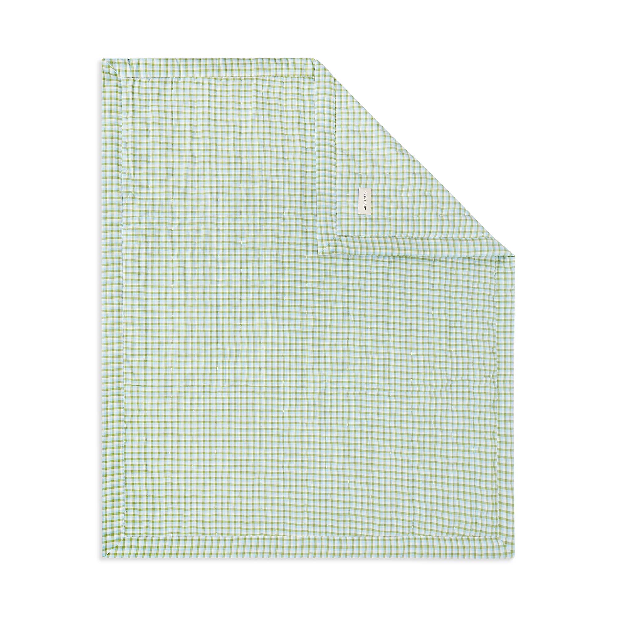 Quilted Cotbed Bedspread  - Greenhouse Gingham
