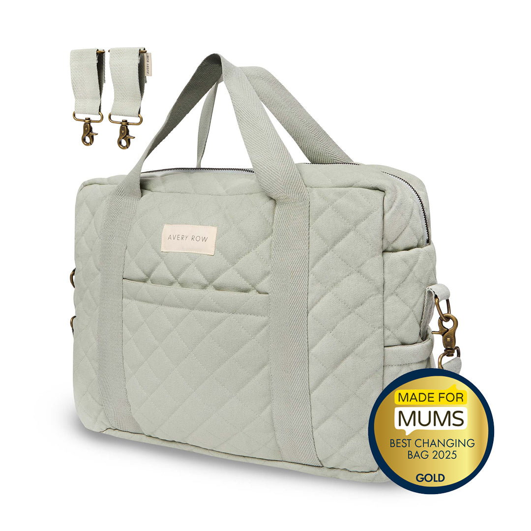 Baby Changing Bag - Sage (With Pram Clips)