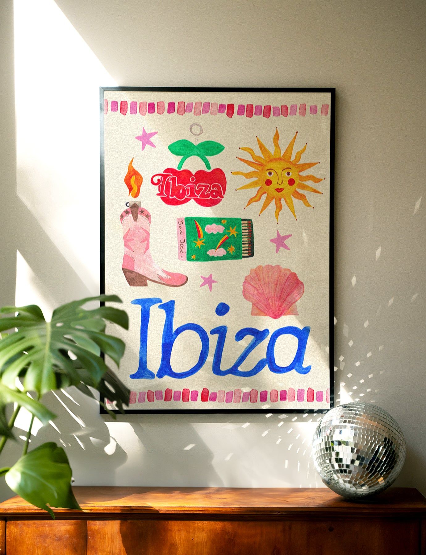 Ibiza Travel Trinket Hand Painted Print