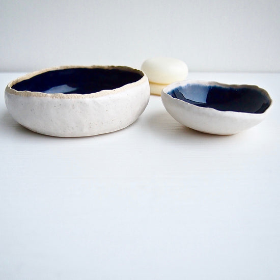 Handmade Royal Blue Ceramic Soap Dish