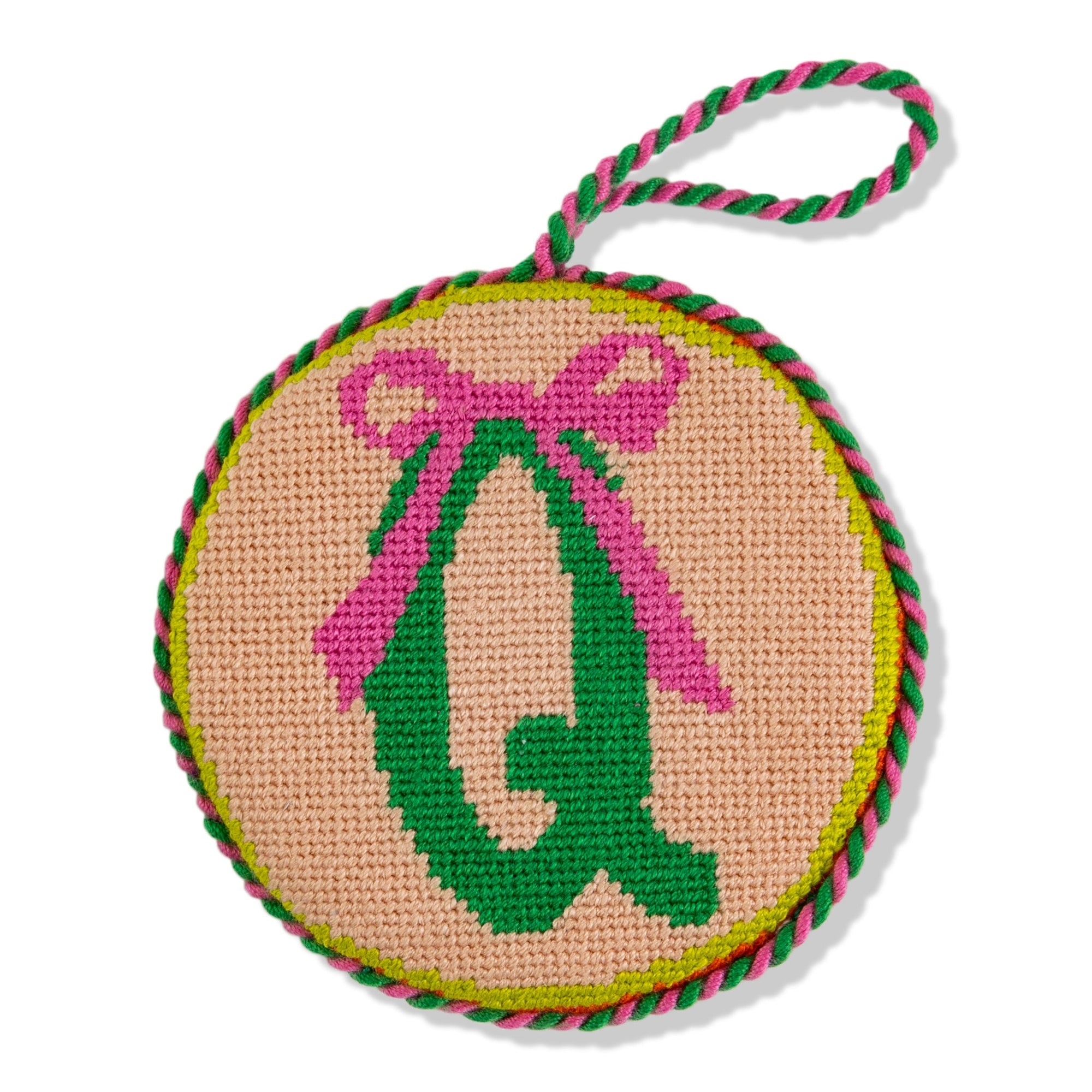Needlepoint Monogram Ornament - Q