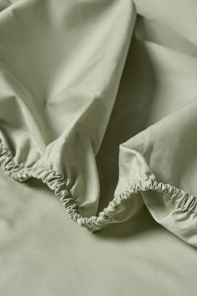 Percale Organic Cotton Fitted Sheet - Solstice Green