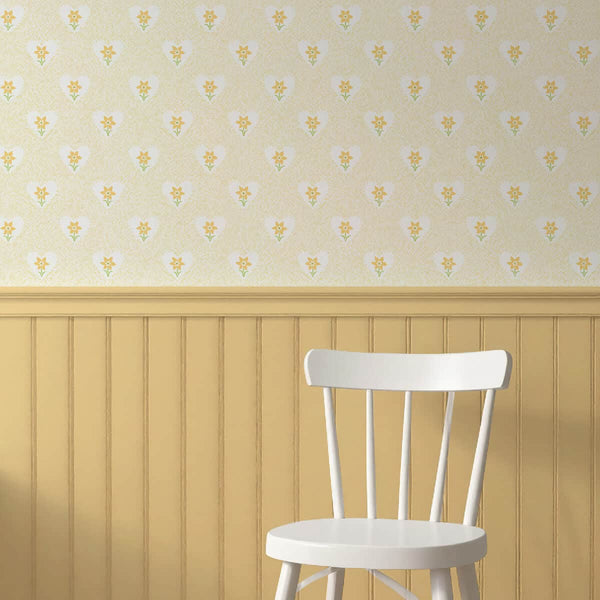 Daffodil Hearts Wallpaper - Yellow-
