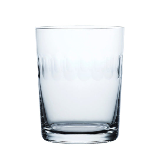 A Set of Four Crystal Large Tumblers with Lens Design