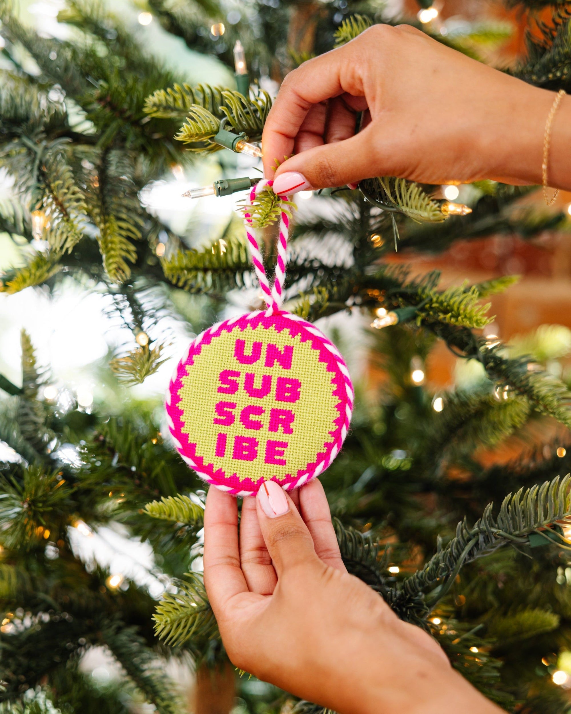 Needlepoint Ornament - Unsubscribe