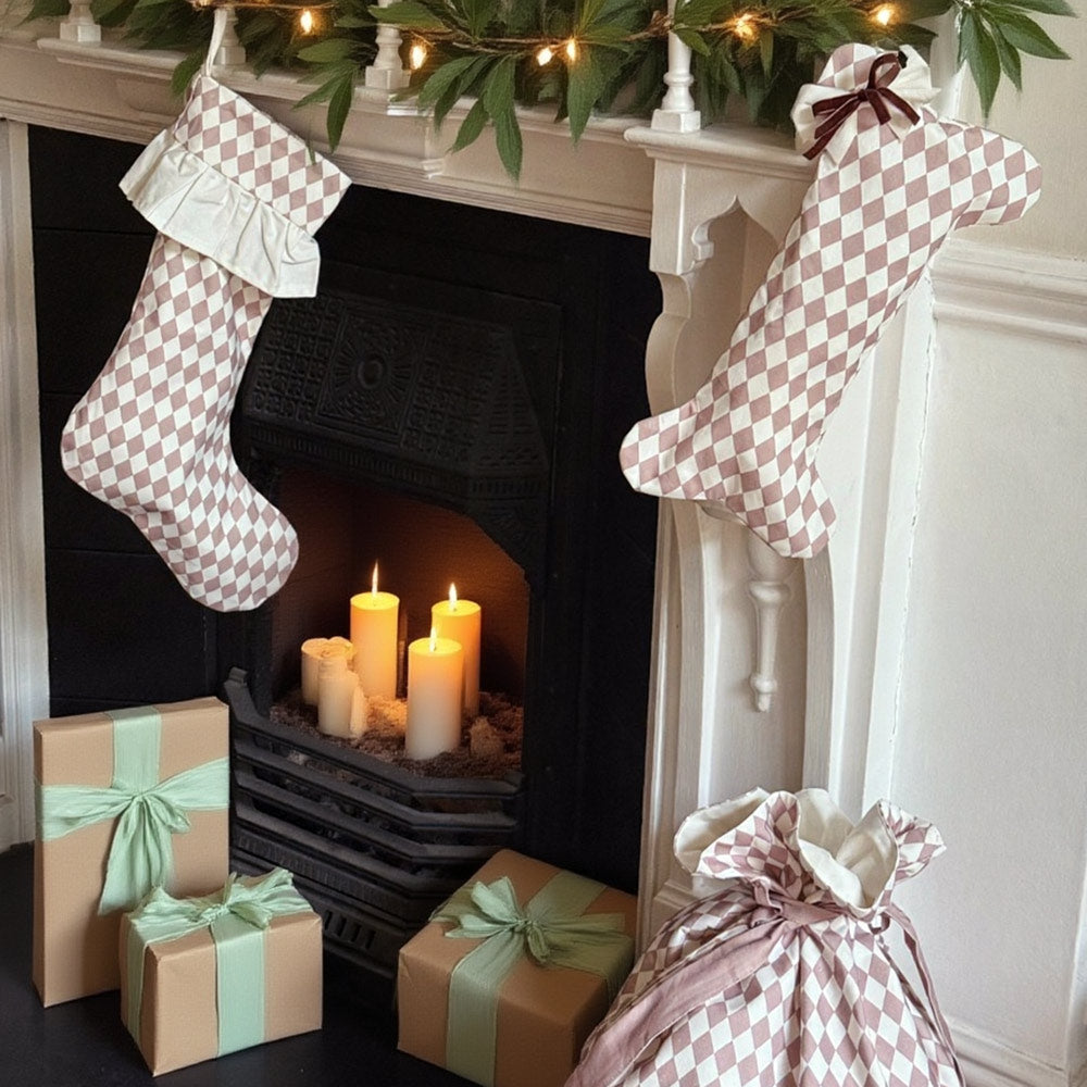 Harlequin Dog Stocking -  Chestnut Spice