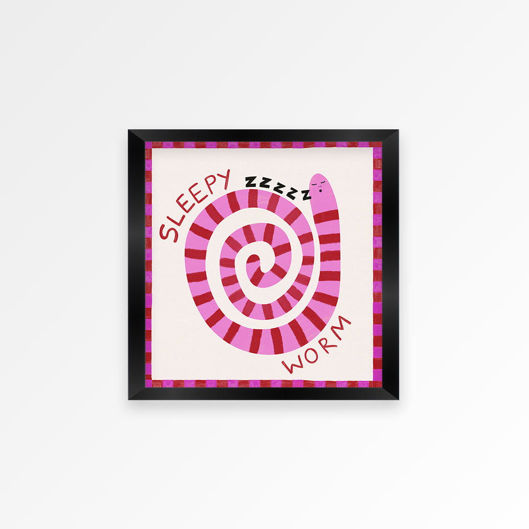 Sleepy Worm Kids Print